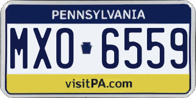 PA license plate MXO6559