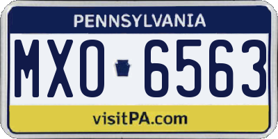 PA license plate MXO6563
