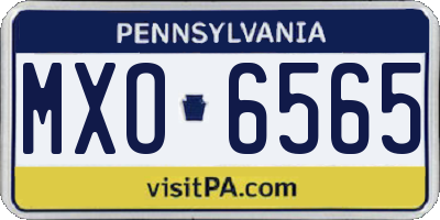 PA license plate MXO6565