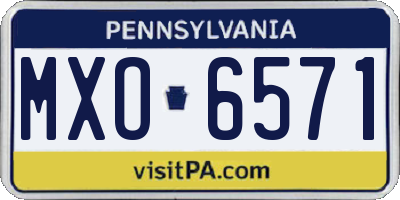 PA license plate MXO6571