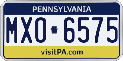 PA license plate MXO6575