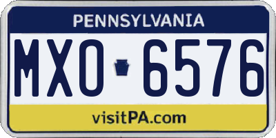PA license plate MXO6576