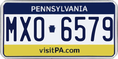 PA license plate MXO6579