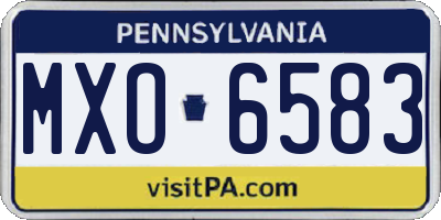 PA license plate MXO6583