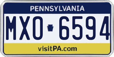 PA license plate MXO6594