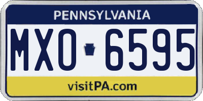 PA license plate MXO6595