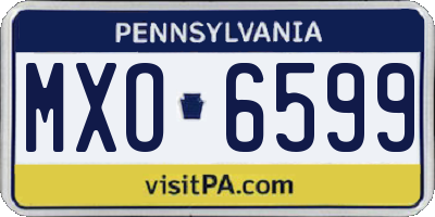 PA license plate MXO6599