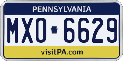 PA license plate MXO6629