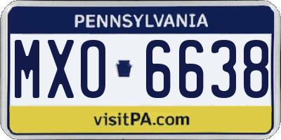 PA license plate MXO6638