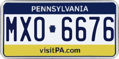 PA license plate MXO6676