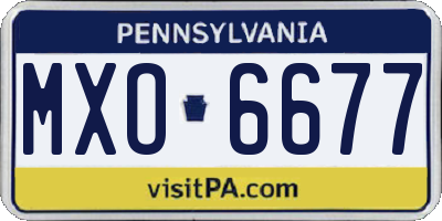PA license plate MXO6677