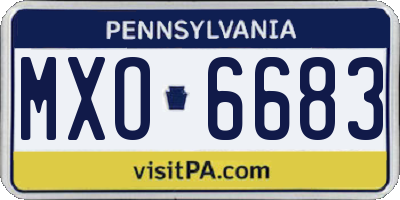 PA license plate MXO6683