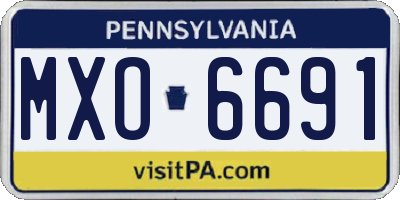 PA license plate MXO6691