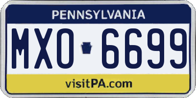 PA license plate MXO6699