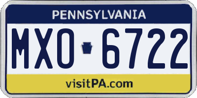 PA license plate MXO6722