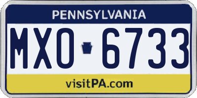 PA license plate MXO6733