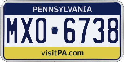 PA license plate MXO6738