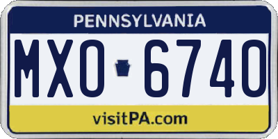 PA license plate MXO6740