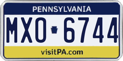 PA license plate MXO6744