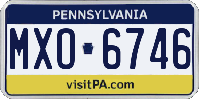 PA license plate MXO6746