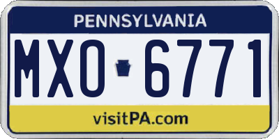 PA license plate MXO6771