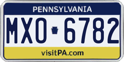 PA license plate MXO6782