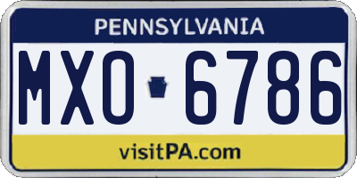 PA license plate MXO6786