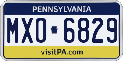 PA license plate MXO6829