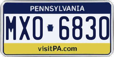 PA license plate MXO6830