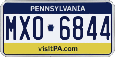 PA license plate MXO6844
