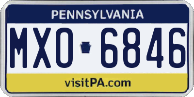 PA license plate MXO6846