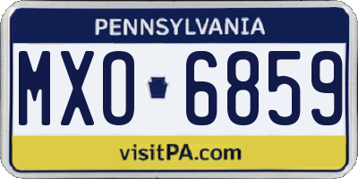 PA license plate MXO6859