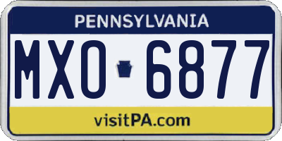 PA license plate MXO6877