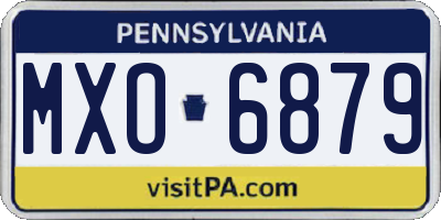 PA license plate MXO6879