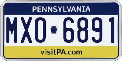 PA license plate MXO6891