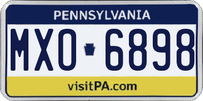 PA license plate MXO6898