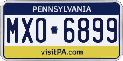 PA license plate MXO6899