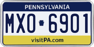 PA license plate MXO6901