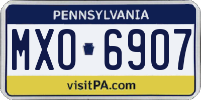 PA license plate MXO6907