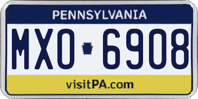 PA license plate MXO6908