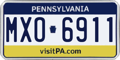 PA license plate MXO6911