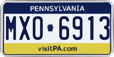 PA license plate MXO6913