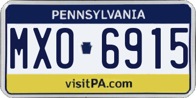 PA license plate MXO6915