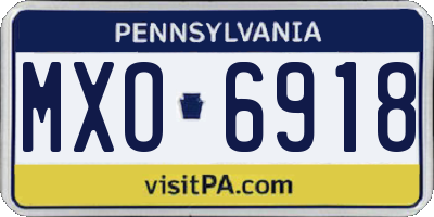 PA license plate MXO6918