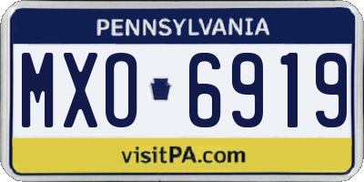 PA license plate MXO6919