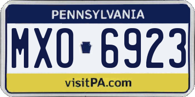 PA license plate MXO6923