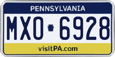 PA license plate MXO6928