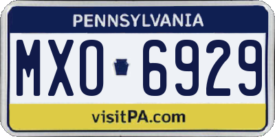 PA license plate MXO6929