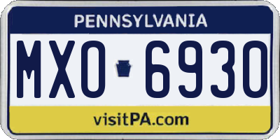 PA license plate MXO6930