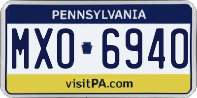 PA license plate MXO6940